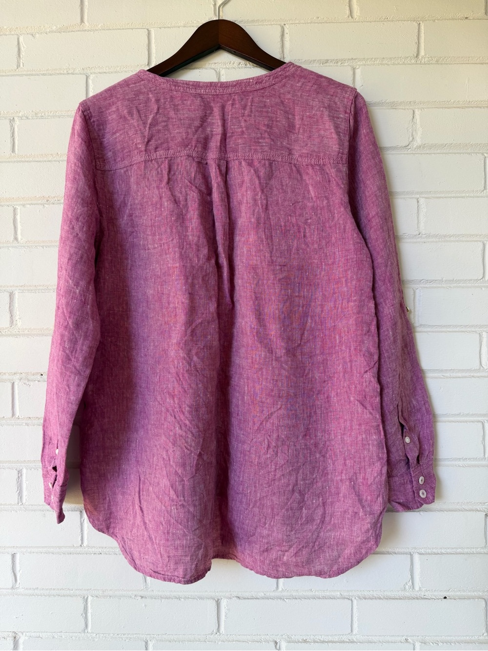 Talbots 100% Linen Pintuck Popover Tunic Blouse - Picture 9 of 9